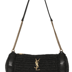 Borsa in Rafia Nera Saint Laurent